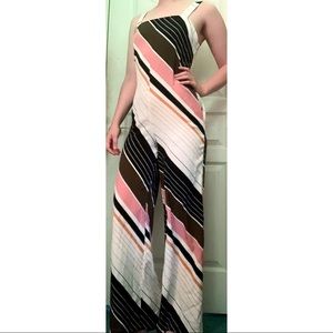 Striped Floor Length Jumpsuit